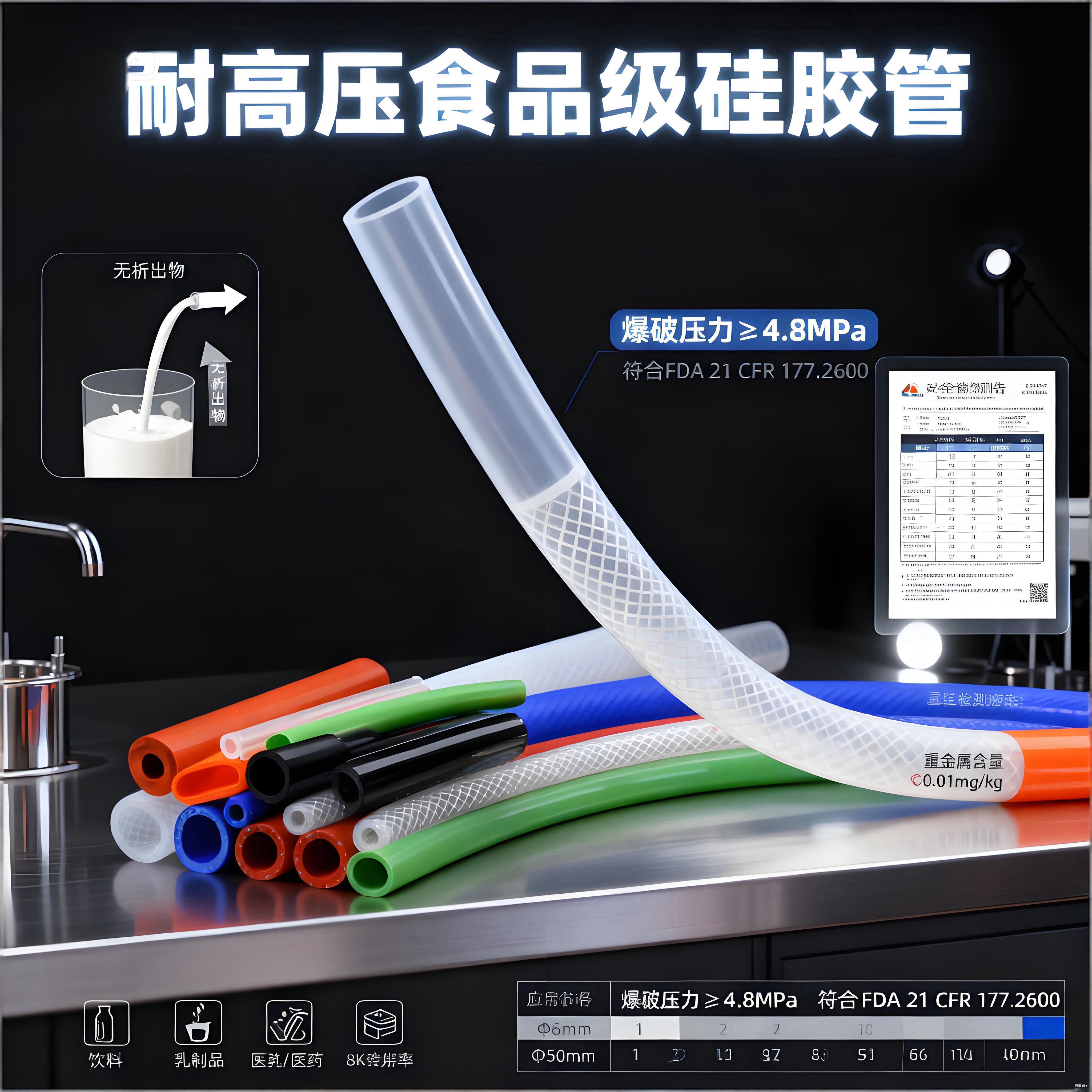 耐高壓食品級(jí)硅膠管
